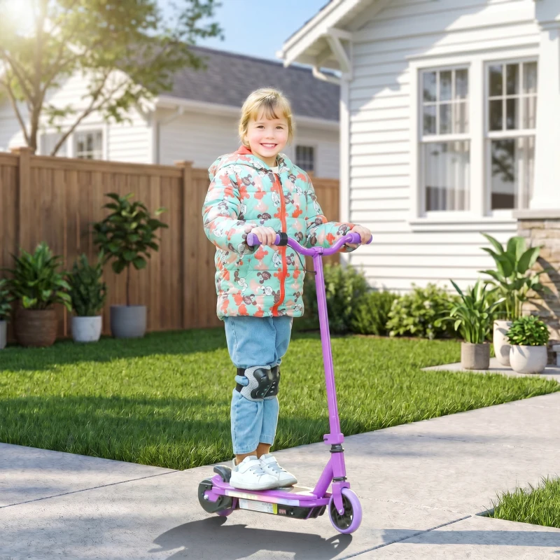 AIYAPLAY Electric Scooter for Kids 6-14 Years, with Colourful Lights, Purple