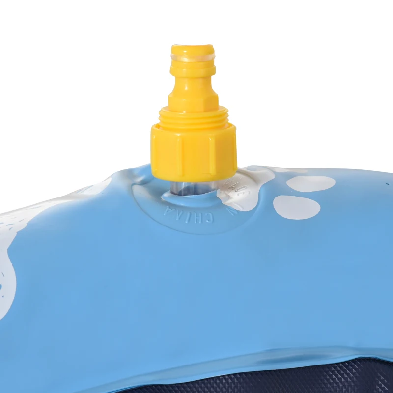 PawHut hondenbad, peuterbad, met watersproeier, rond, antislip, blauw, Ø150 cm