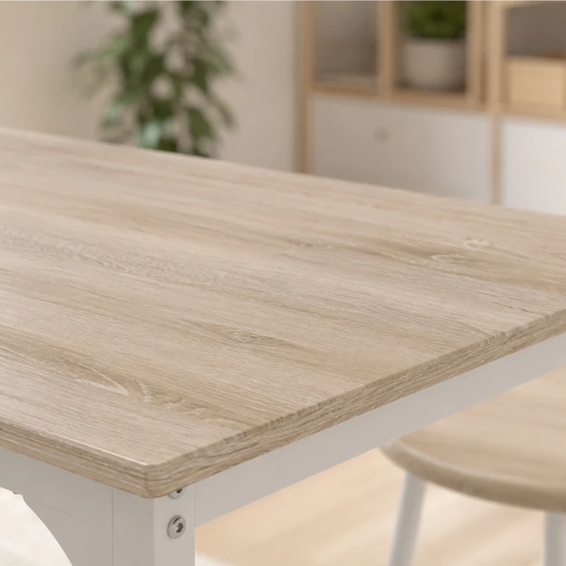 HOMCOM 5-delige bartafelset voor 4 personen, industriële hoge tafel met krukken voor keuken en eetkamer, eiken