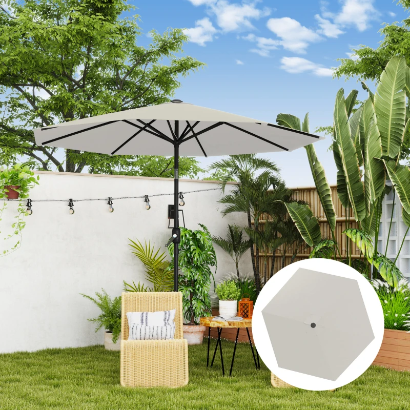 Outsunny Toldo de Substituição para Chapéu de Sol de 3m com Ventilação Superior Proteção UV 30+ para Exteriores Creme
