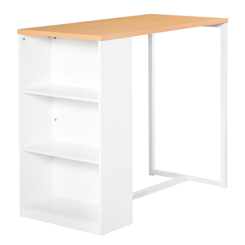 HOMCOM klapbureau met 6 vakken boekenkast met 3 planken computertafel kantoortafel E1 spaanplaat metalen frame donkergrijs 98 x 51 x 153 cm