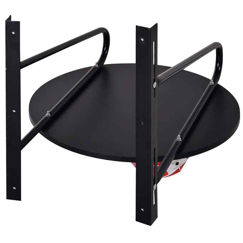 HOMCOM Punching Ball Poire de Vitesse Boxe avec Support Plateau tournant + Pompe en bois Hauteur Réglable Acier revêtement synthétique Rouge Noir
