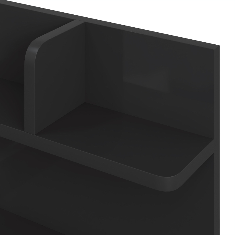 HOMCOM Bedside Table, Small Bedside Cabinet with 2 Drawers and Storage Shelves for Bedroom, Black Wood Effect