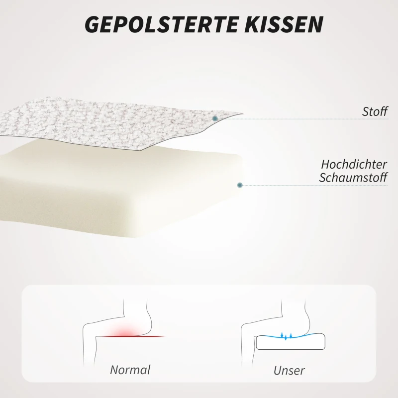 HOMCOM Gepolsterde Bureaustoel met Pluche Bekleding, Kuipvormig Design, Verrijdbare Bureaustoel, Stalen Basis, Crème+Zwart