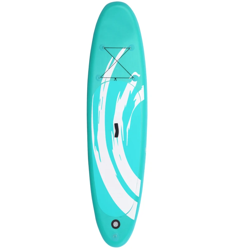 Outsunny Prancha de Paddle Surf Insuflável 300x76x15cm Prancha de Stand Up Insuflável com Remo Ajustável Barbatanas Superfície Antiderrapante Bomba e Bolsa de Transporte Azul