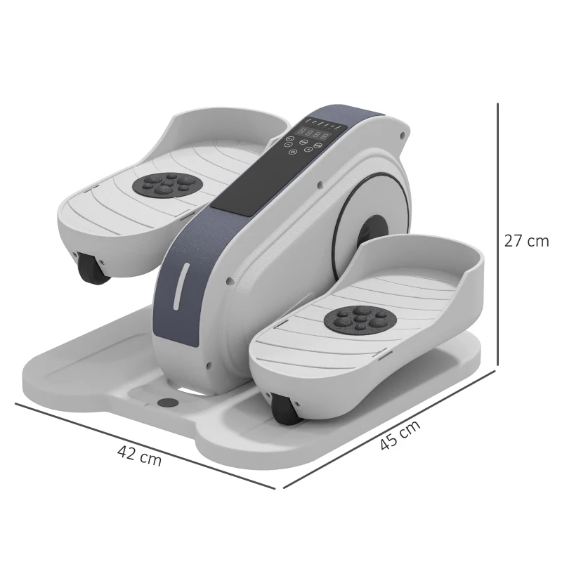 SPORTNOW Under Desk Elliptical Machine, Seated Pedal Exerciser, Mini Electric Elliptical Machine for Seniors with LCD Monitor, Remote Control and 10 Adjustable Speed, Quiet & Portable, White