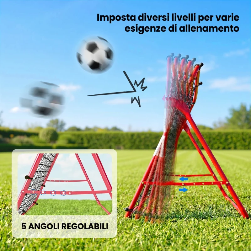 SPORTNOW Rete Rebounder per Calcio, Montaggio Facile, 5 Angolazioni Regolabili