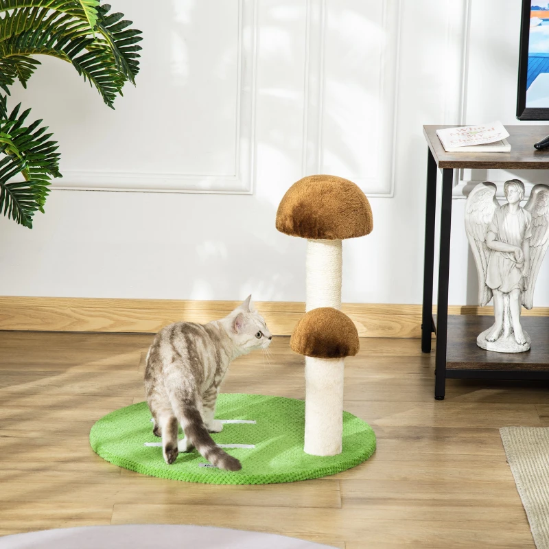 PawHut Cuccia Tiragraffi a Forma di Cactus per Gatti Fino 4.5kg, 54x54x52cm - Multicolore