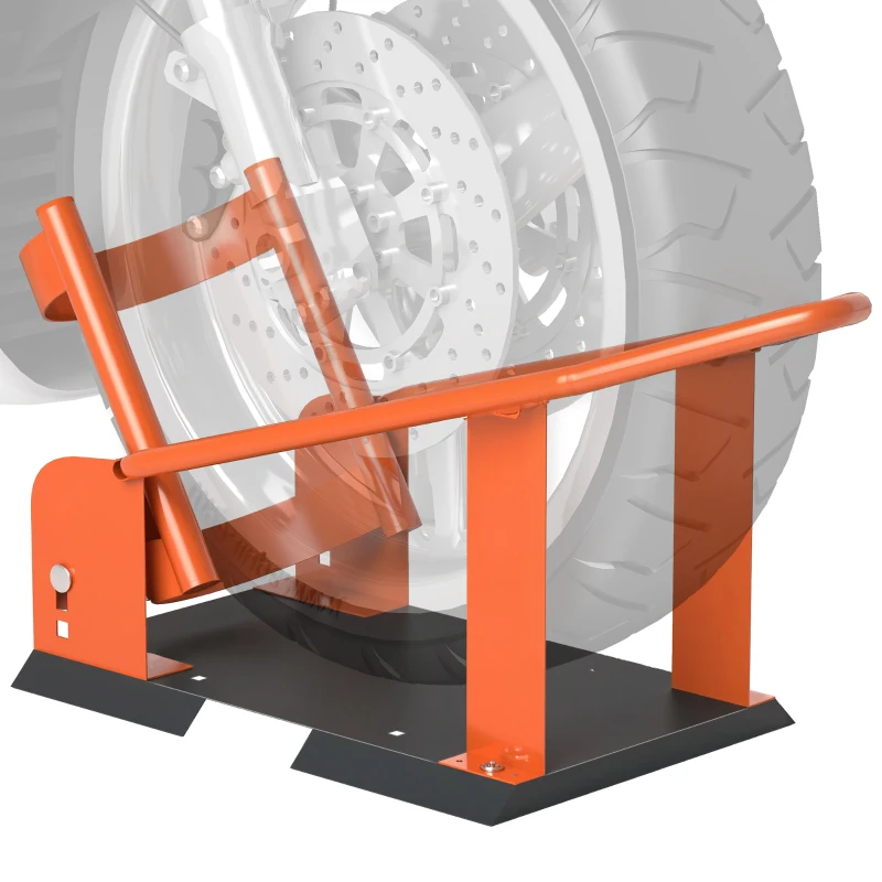 HOMCOM Motorstandaard voor 38,1-53,34 cm, 381-533,4 mm voorwiel, verstelbare wielklem 816,5 kg draagvermogen Oranje