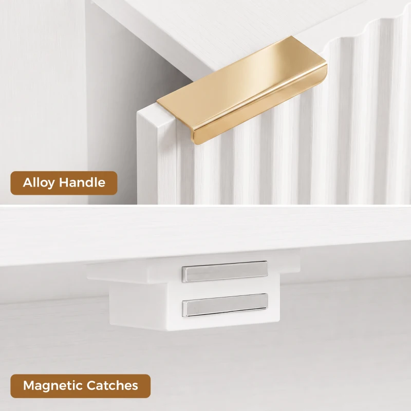 HOMCOM Bookcase Adjustable Shelf Bookshelf Anti-Tip Hardware 6-Tier, White