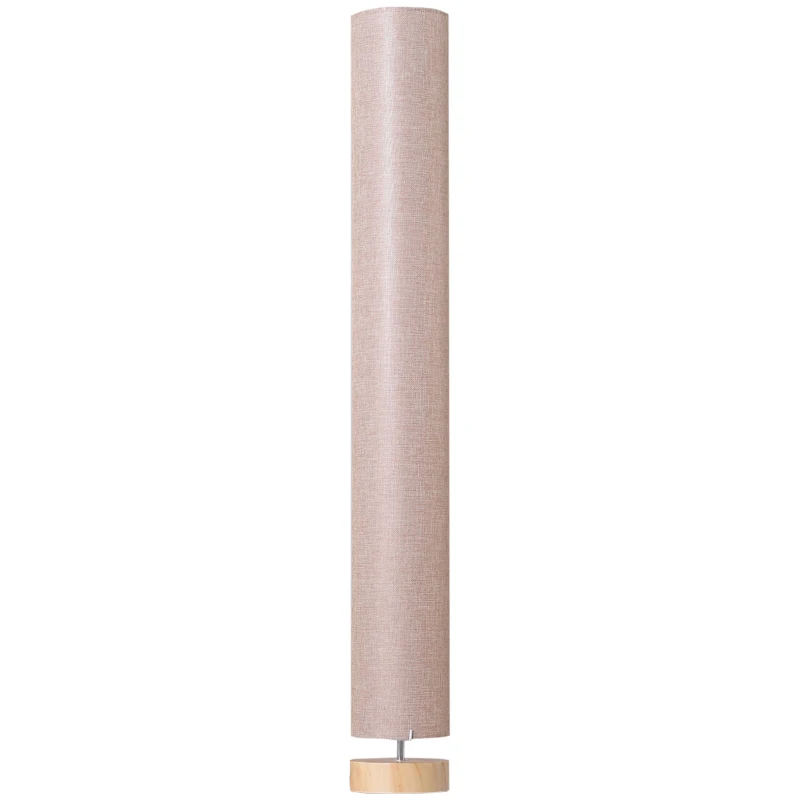 HOMCOM Floor Lamp for Living Room, 120cm Modern Standing Lamp with Linen Shade and Wooden Base, Cream