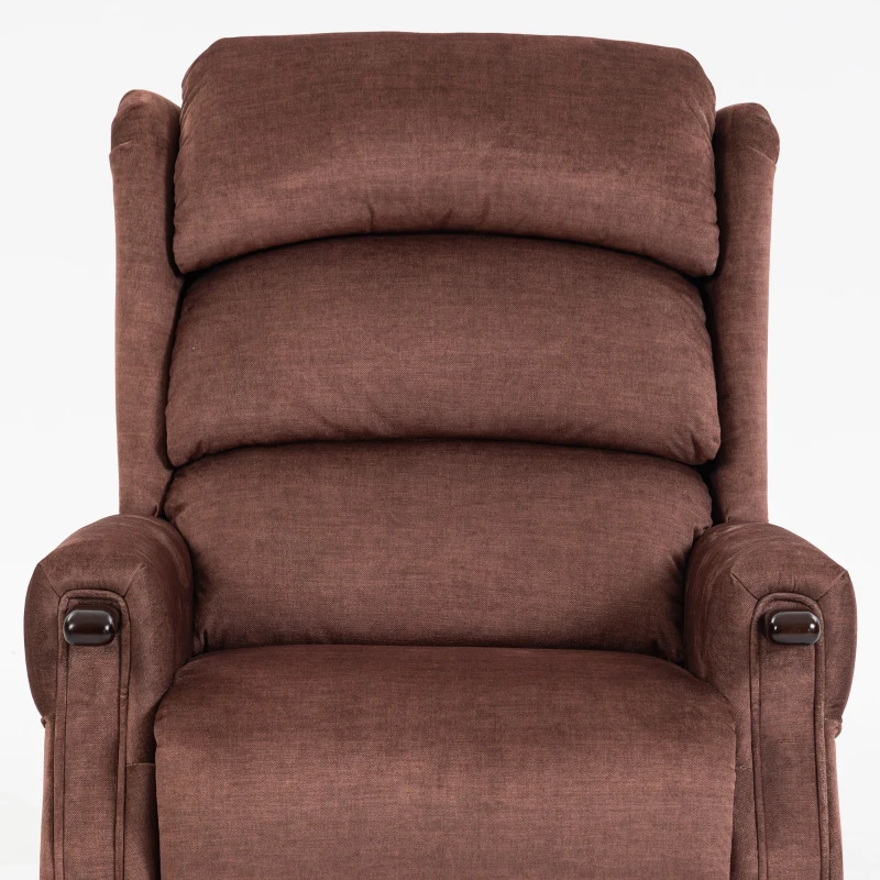 HOMCOM Power Lift Recliner with Vibration Massage and Heat, Lift Chair for Tall with Wood Grip, Pocket Spring, Brown