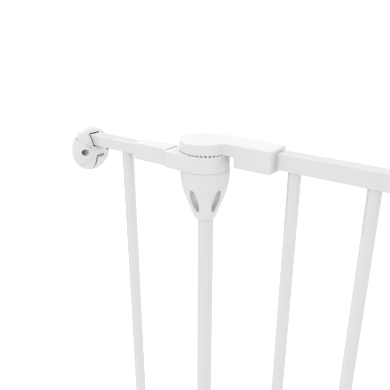 PawHut Barrière pour chien en acier à 3 panneaux pliante double verrouillage et porte intégrée pour porte et escalier blanc