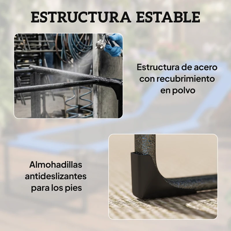 Outsunny Tumbona Plegable con Respaldo Ajustable en 4 Posiciones Asas y Respaldo de Textilene Carga 120 kg 175x58x68 cm Azul