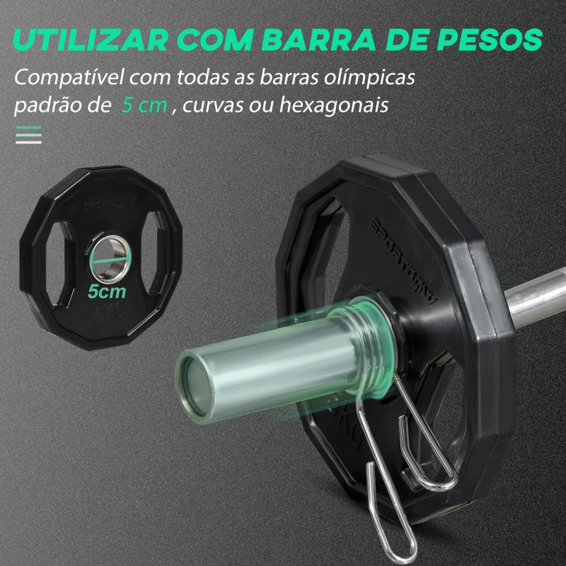 SPORTNOW Conjunto de 2 Discos de Pesos de 5 kg com Orifício de 50 mm para Treino de Força Ø24x3,5 cm Preto