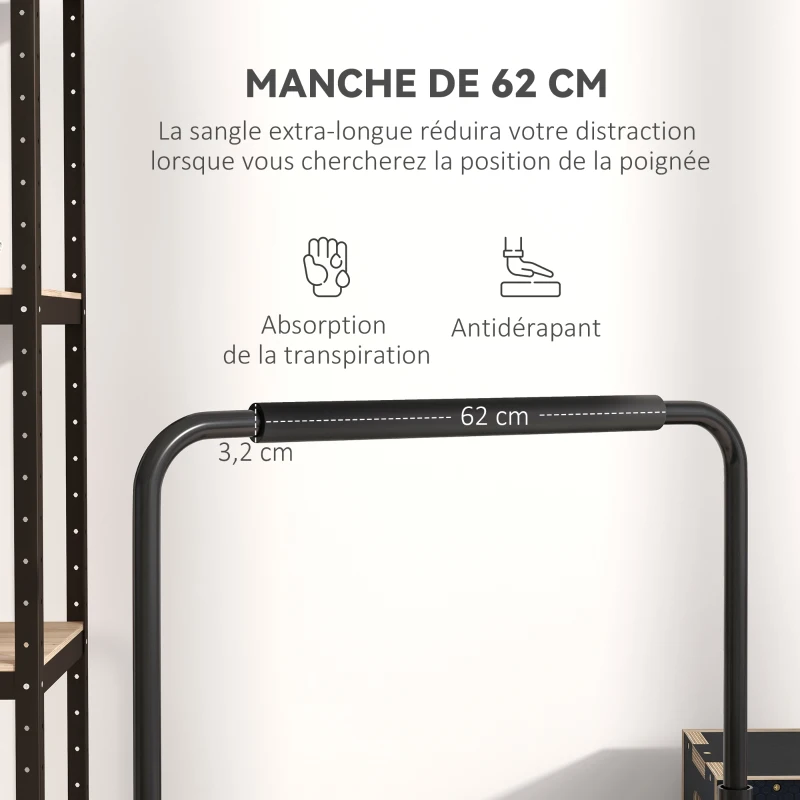 SPORTNOW Dips barre parallèle Station de Musculation Réglable en Acier, hauteur réglables avec 4 niveaux pour Dips, Push Up, Parallettes Fitness, noir