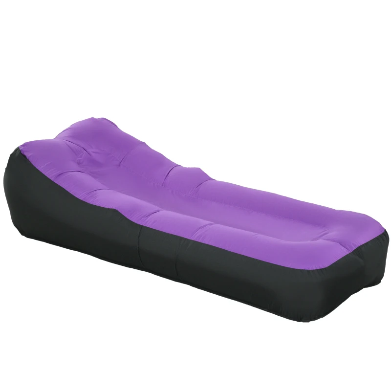 Outsunny Aufblasbarer Sitzsack, wasserdicht, bis 200 kg Tragkraft, 195x83x52cm, Violett