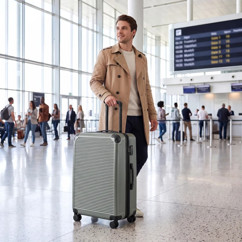 HOMCOM Walizka podróżna twarda powłoka, rozszerzalna walizka na kółkach Trolley 4 kółka z zamkiem TSA 77 cm ciemnoszara
