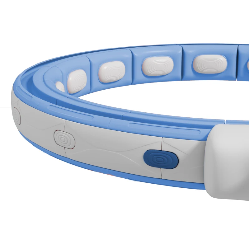 SPORTNOW Hula Hoop Cerceau avec Picots de Massage ajustable de 76 à 113 cm de tour de taille 16 segments amovibles, bleu clair