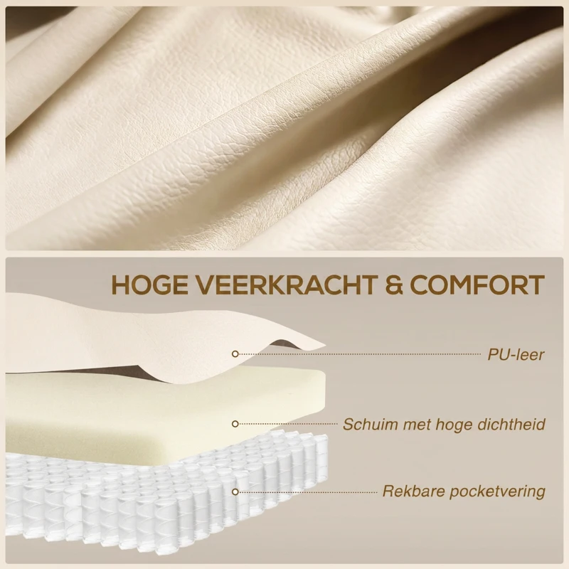 HOMCOM Massagestoel met schommel-, lig- & warmtefunctie, 3 Modi, draaibaar, crèmewit