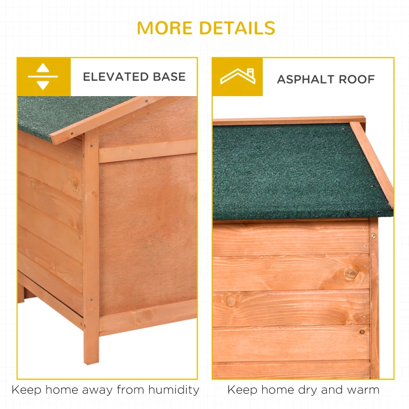 PawHut Wooden Rabbit Hutch Outdoor, Guinea Pig Hutch, Detachable Small Animal Cage with Openable Run & Roof Lockable Door Slide-out Tray 146 x 95 x 69cm