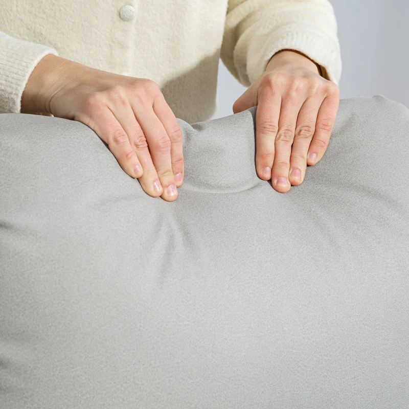 HOMCOM Poltrona de Massagem Poltrona Relax Elétrica com 4 Modos de Vibração Reclinação 145° Mesa 2 Bolsos Laterais 77x93x105 cm Cinza