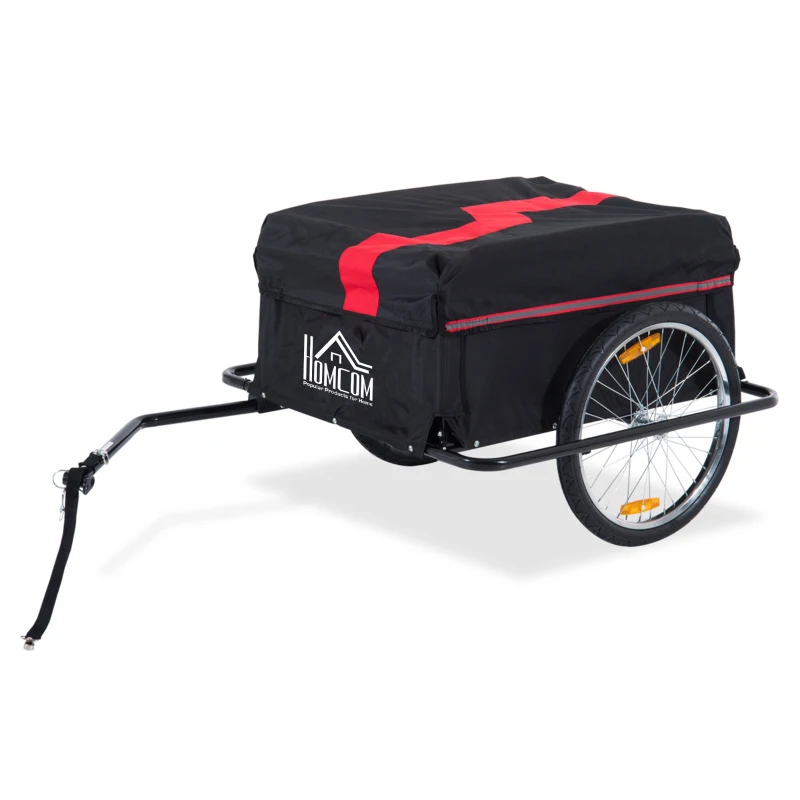 HOMCOM Transportaanhanger fietsaanhanger vrachtaanhanger fiets aanhanger zwart