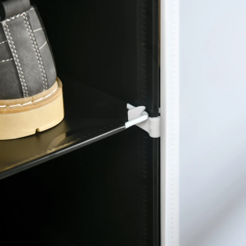 HOMCOM Armário Modular de Plástico Armário com 12 Cubos Organizadores de Sapatos Roupas Brinquedos 125x32x125cm Branco e Preto