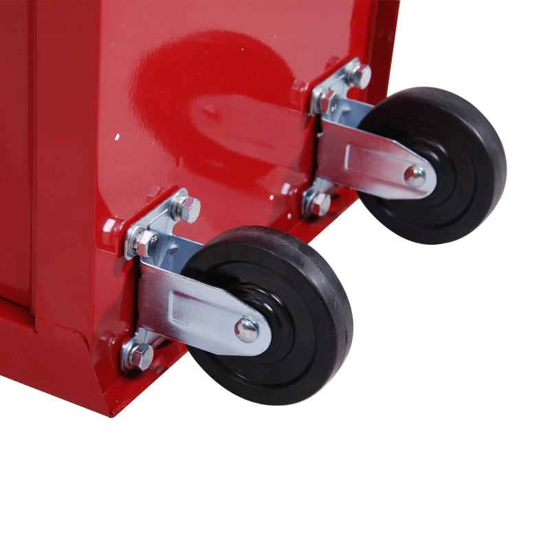 Homcom Caisse à Outils avec Chariot en Acier Rouge 68 x 39 x 71 cm