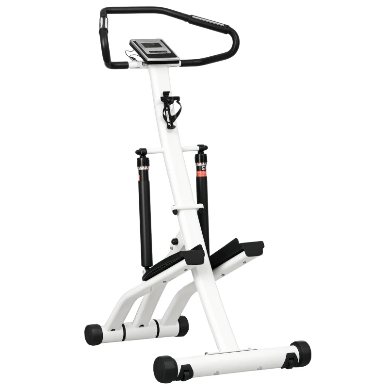 SPORTNOW stepper met handgreep, fitness-hometrainer met LCD-scherm voor thuis