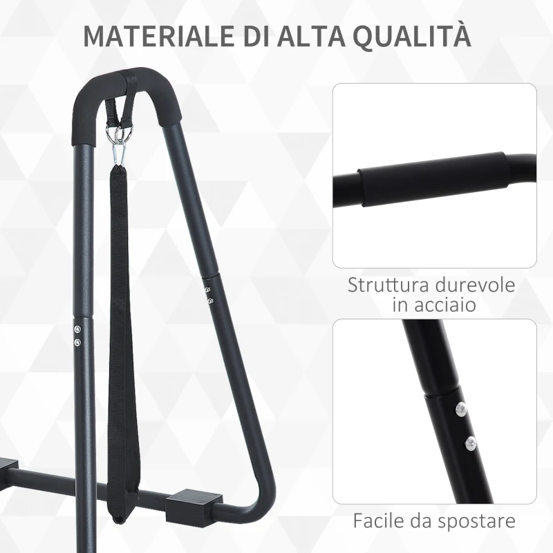 HOMCOM Barre per Dip con Passanti e Maniglie Imbottite, 90x81x92.5 cm, Nero