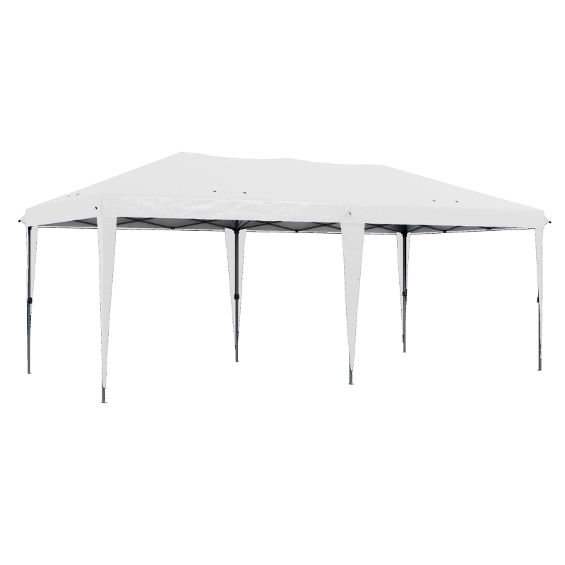 Outsunny Faltpaviljoen Tuinpaviljoen Partytent, inklapbaar, weerbestendig, 5,9 m x 2,95 m x 2 m, Wit