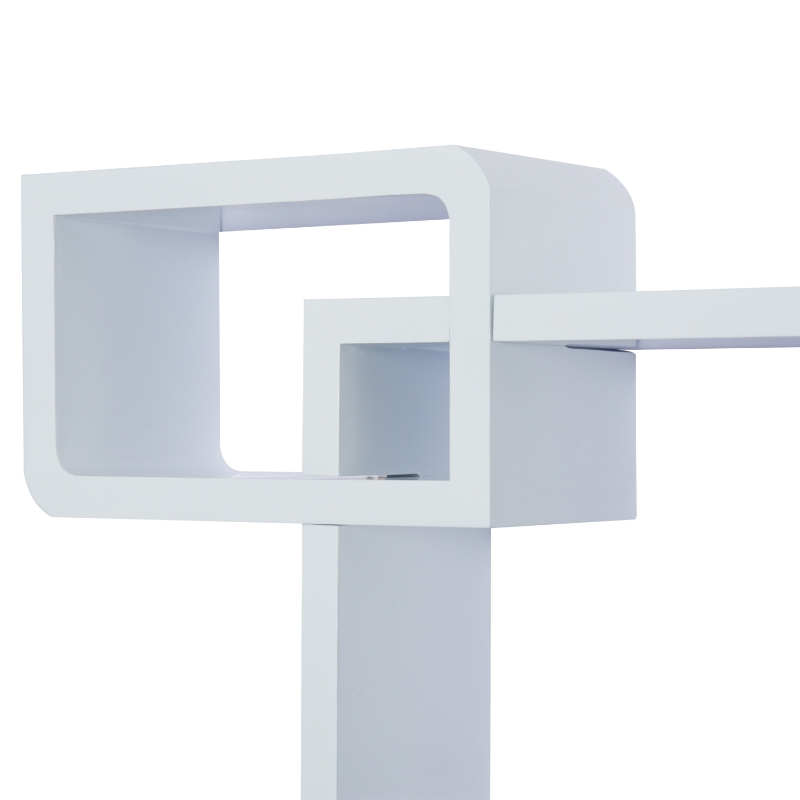 HOMCOM Wandstelling hangende stelling met 3 vakken kubus stelling opbergruimte MDF 2 kleuren