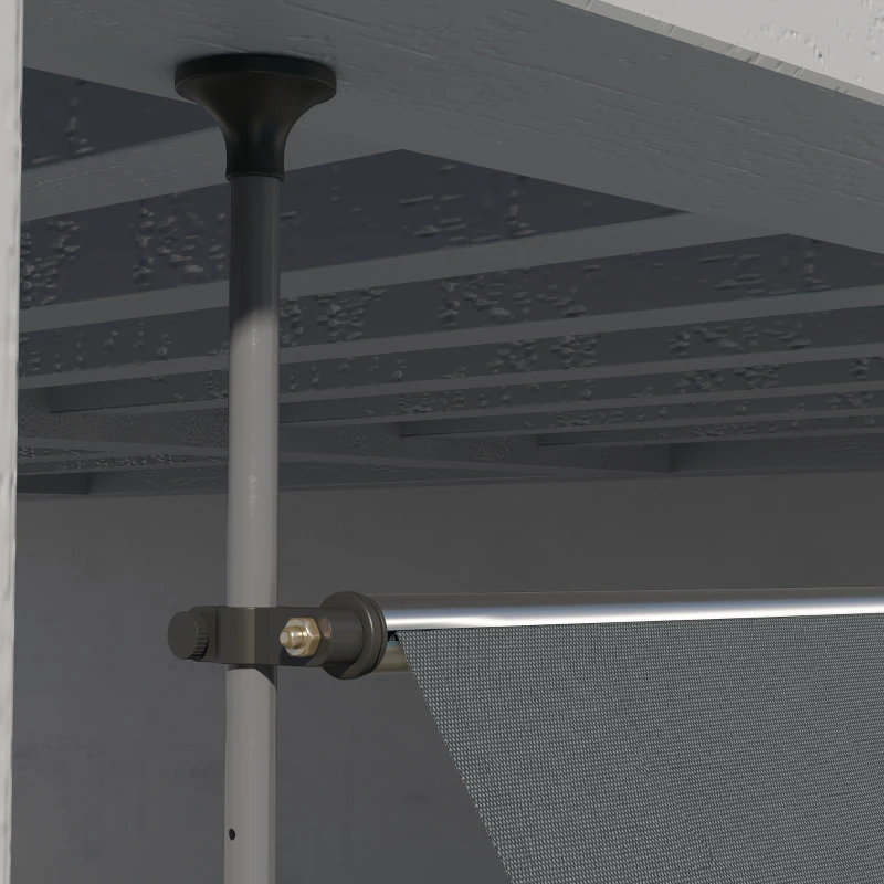 Outsunny Toldo Manual Retráctil con Manivela 350x120x210-300 cm con Altura Ajustable Impermeable y Anti-UV Gris Oscuro