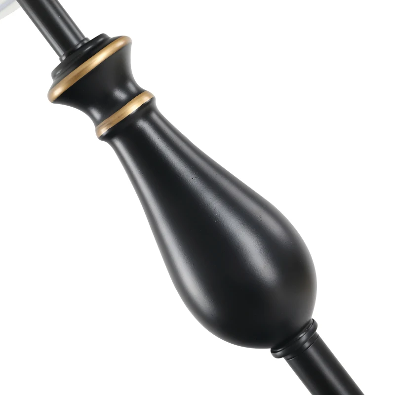 HOMCOM 3er-Set Stehlampen-Set inkl. 2 Tischleuchten, 1 Stehleuchte, Tischlampen-Set mit E27 Fassung, Lampenschirm aus Leinen Standlampe für Wohnzimmer, Schlafzimmer, Weiß+Schwarz