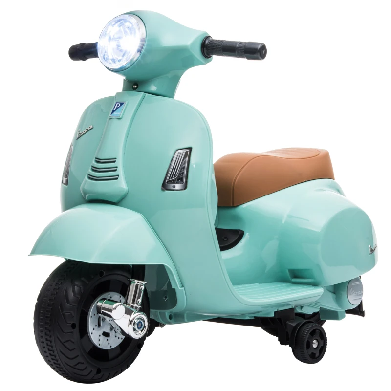 HOMCOM Vespa Licensed 6V Kids Electric Motorbike Ride On Motorcycle  Battery Powered for 18-36 Months with Horn, Green