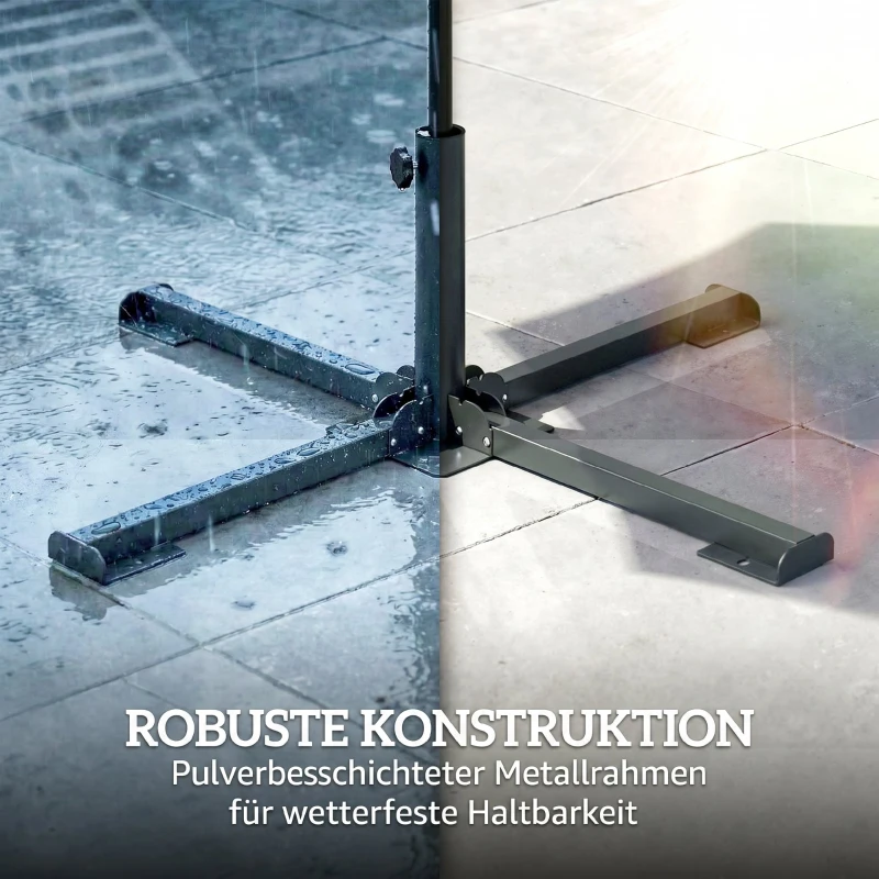 Outsunny Sonnenschirmständer Klappbarer Schirmständer Rohrdurchmesser 38 und 48 mm Kreuzständer für Sonnenschirme, Dunkelgrau
