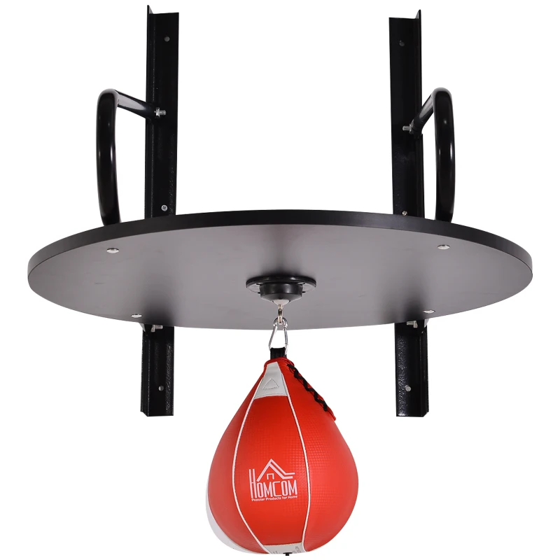 HOMCOM Set Boxe Pera Veloce con Piattaforma Installazione a Muro, Pompetta, Accessori Inclusi, 60 x 73 x 80 cm