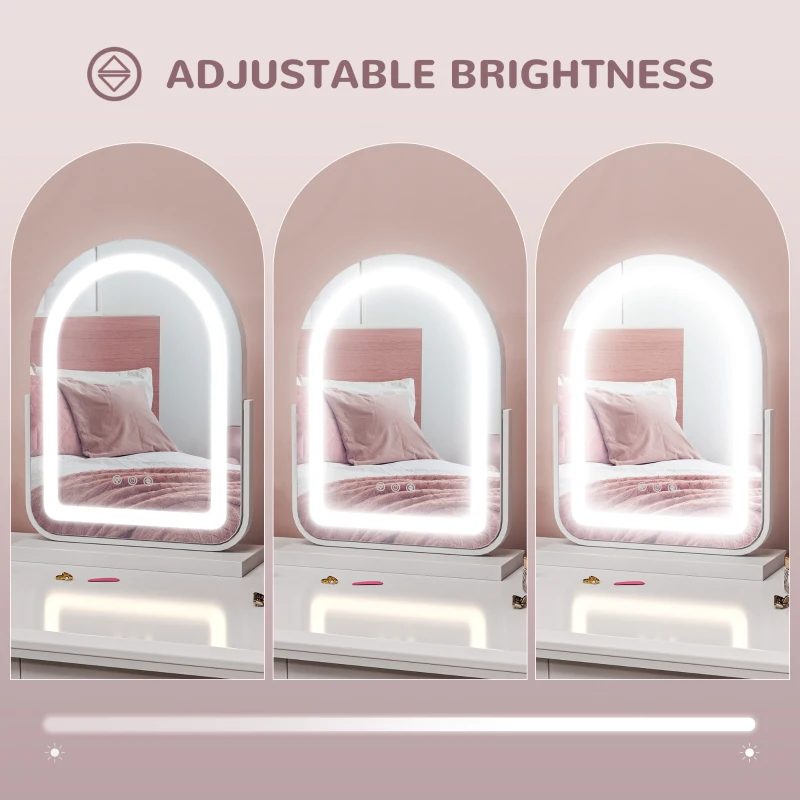 HOMCOM 33 x 44.5cm LED Vanity Mirror - White
