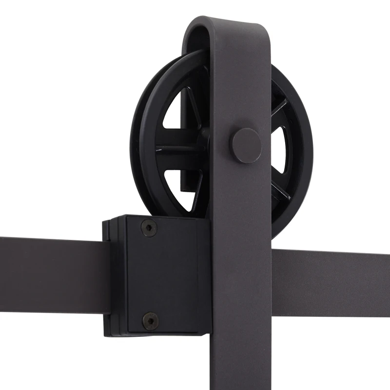 HOMCOM Kit de rail pour porte coulissante quincaillerie grange à porte coulissante en acier au carbone café