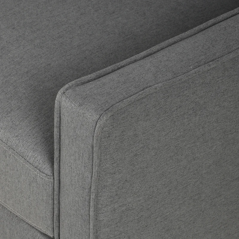 HOMCOM Accent Chair, Removable Pillow Linen Armchair with Comfy Spring Cushion for Living Room, Bedroom, Study, Dark Grey