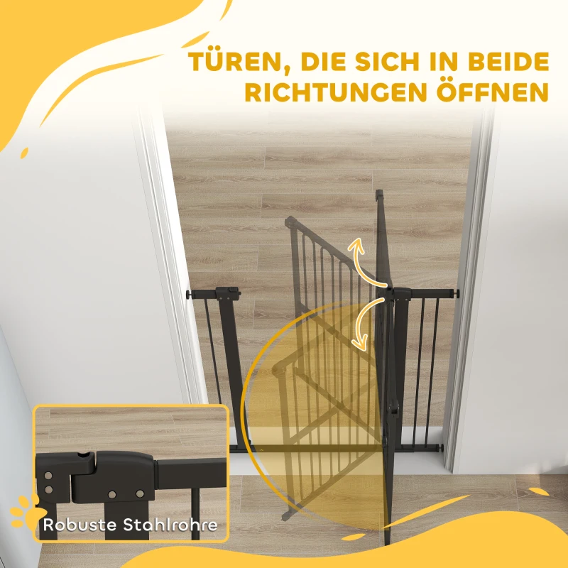 PawHut Deurhek hond, 76-104 cm Absperrhek zonder boren, Traphek