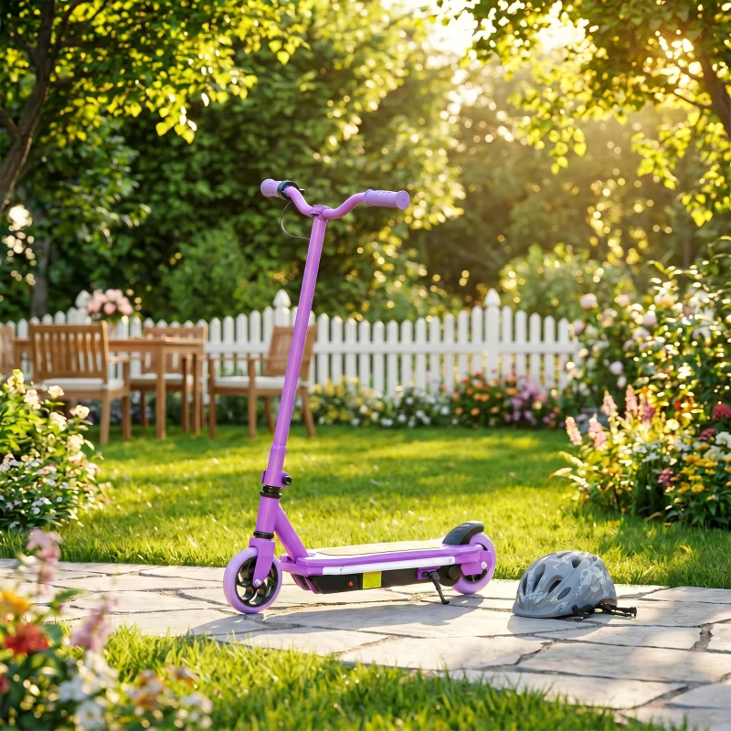 AIYAPLAY Electric Scooter for Kids 6-14 Years, with Colourful Lights, Purple