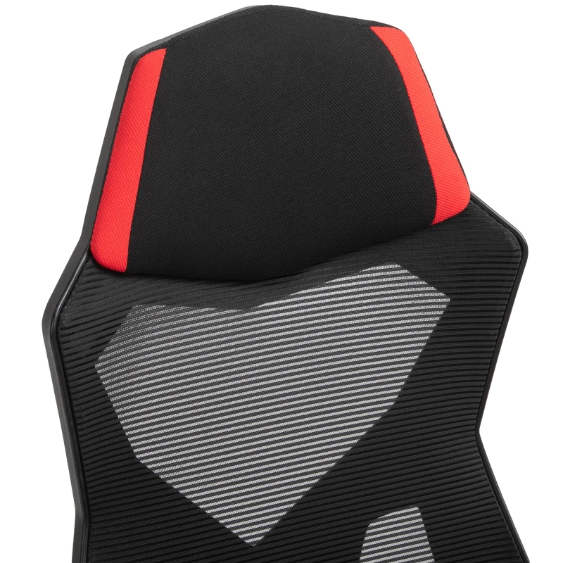 Vinsetto Ergonomische kantoorstoel gamestoel draaistoel met voetsteunen polyester zwart