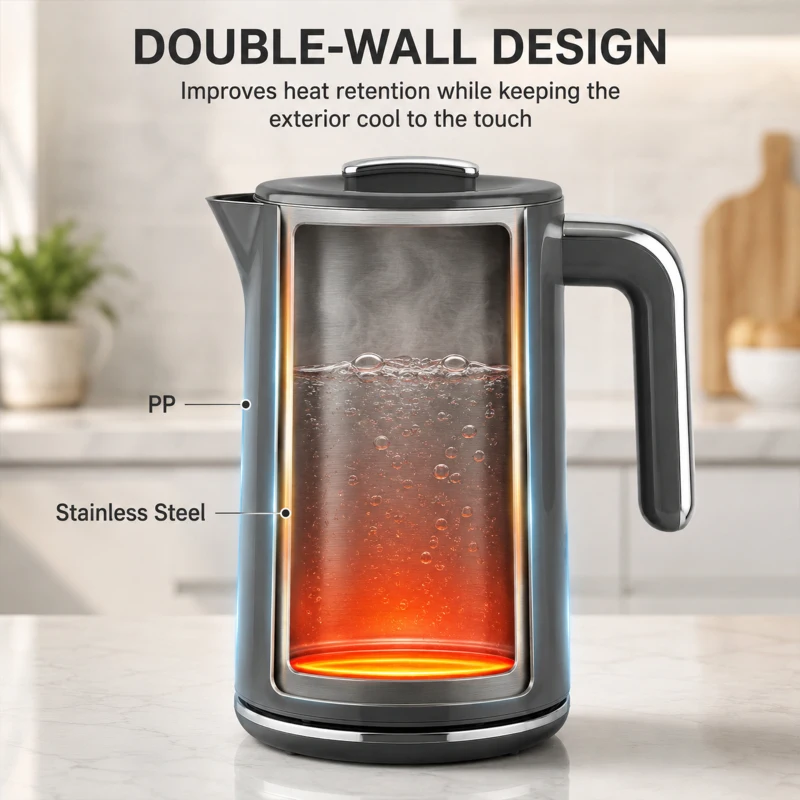 HOMCOM Electric Kettle, 1.7L Fast Boil 3000W Water Kettle with LED Display, Adjustable Temperature, Keep Warm Function, Grey