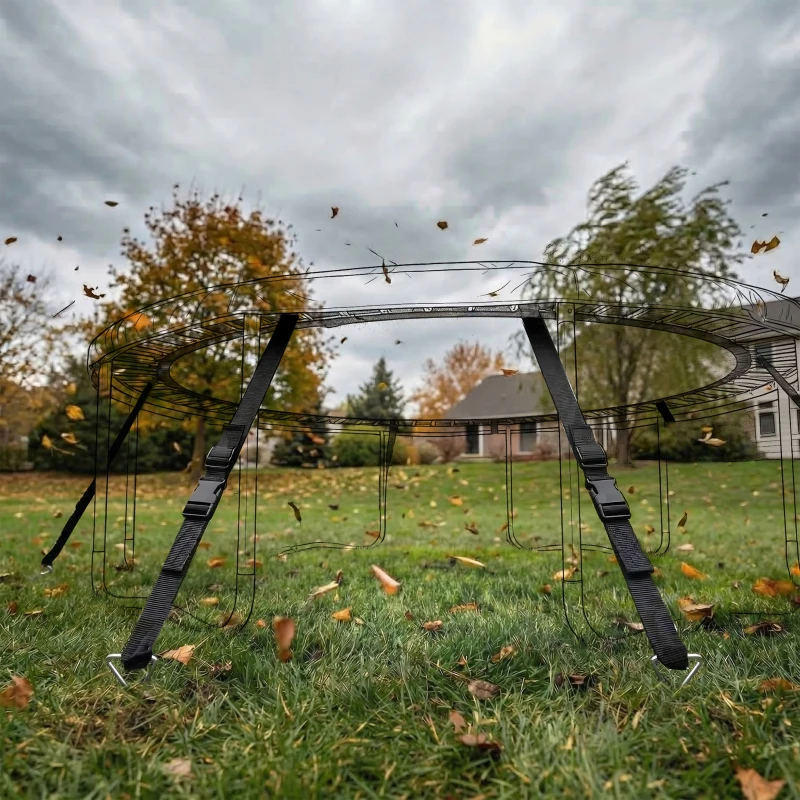 SPORTNOW Bodenanker Schraube 4er Set 32 cm spiralförmige Trampolin Pfähle Anker mit Dreiecksgriff, verstellbare Gurte Silber