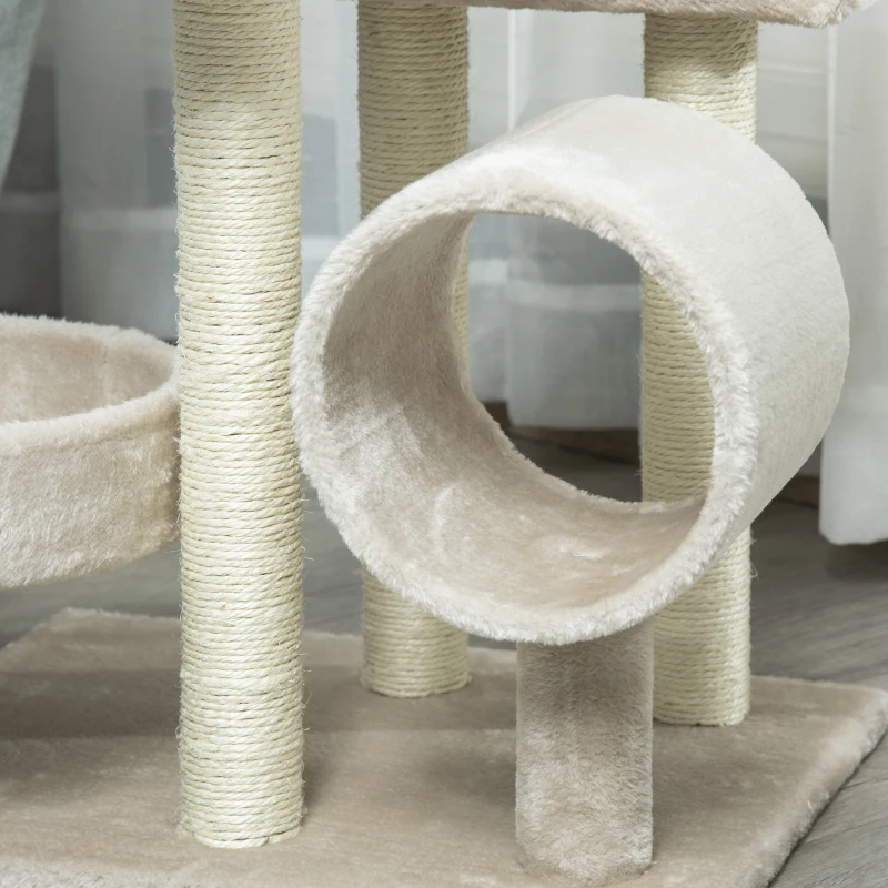 PawHut Cat Tree for Indoor Cats Kitten Pet Scratching Post Perch Activity Centre Scratcher Climb Post Play House Arch
