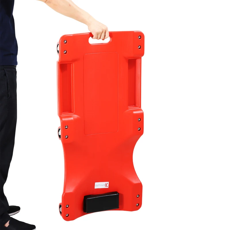 DURHAND Montage-Rollbrett met Hoofdsteun, Gereedschapsbakje, Oliebestendig, tot 120 kg, 100x48x12 cm, Rood