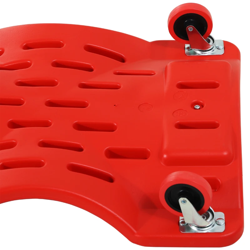 DURHAND Montage-Rollbrett met Hoofdsteun, Gereedschapsbakje, Oliebestendig, tot 120 kg, 100x48x12 cm, Rood
