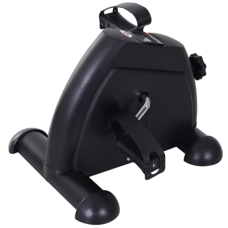 HOMCOM Minibicicleta Estática Pedalier de Metal Aparato de Ejercicios 2 en 1 Brazos y Piernas Resistencia Ajustable Pantalla LCD para los Amantes del Fitness en Casa u Oficina 35x40x31cm